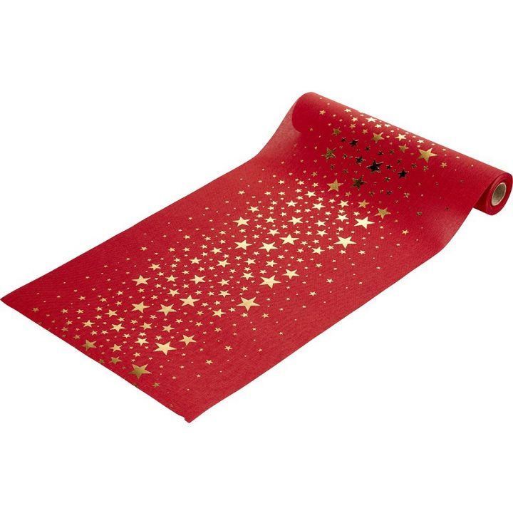 Soldes – Chemin De Table Rouge Doré – Linge De Table De serapportantà Chemin De Table Jetable Gifi