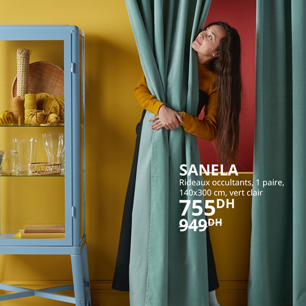 Soldes Ikea Maroc Rideaux Occultant 1 Paire Sanela 755Dhs tout Rideaux Sanela