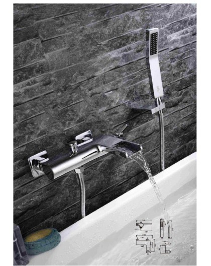 Space, Robinet Mitigeur Bain Douche Cascade, Mural Chrome intérieur Mitigeur Cascade Bain Douche
