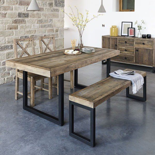 Standford Industrial Reclaimed Wood Dining Table # concernant Table Salle A Manger Fer Et Bois