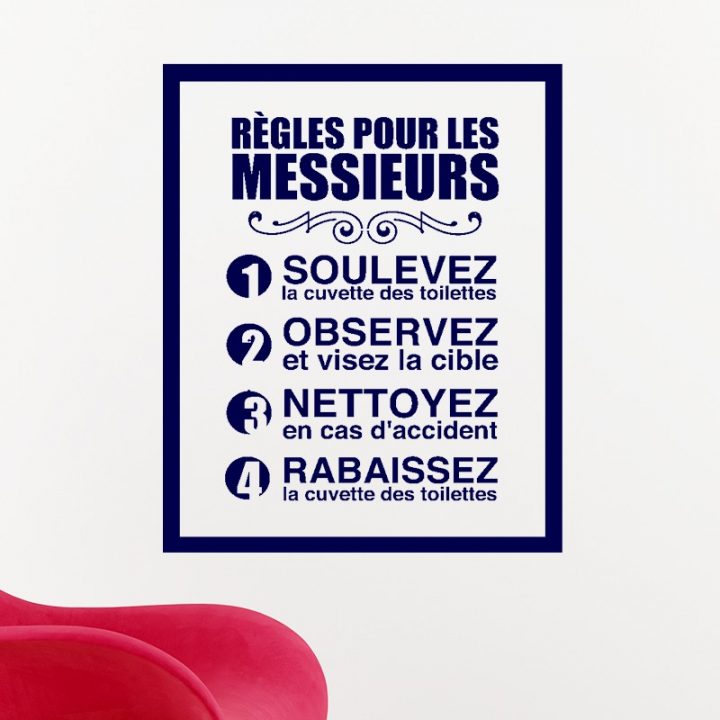Sticker Règles Pour Les Messieurs destiné Affiche Toilettes