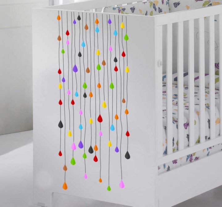 Sticker Rideau De Pluie – Tenstickers encequiconcerne Rideau Occultant Autocollant