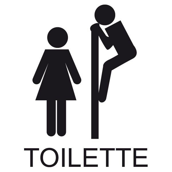 Sticker Wc Signalétique Toilettes En 2020 | Stickers Wc pour Affiche Toilettes