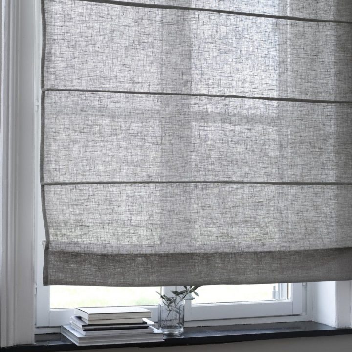 Store-Bateau Pur Lin Lux, Am.pm | Stores Chambre intérieur Rideau En Lin Gris