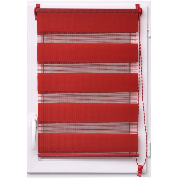 Store Enrouleur (45 X 90 Cm) Jour / Nuit Rouge Piment avec Rideau Store Jour Nuit