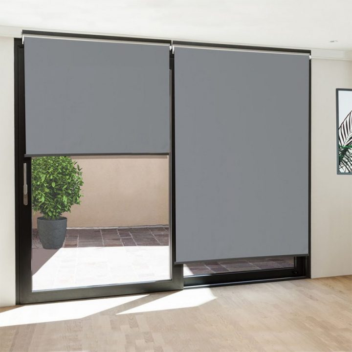 Store Enrouleur Gris X2 Pour Pergola avec Rideau Exterieur Pour Pergola