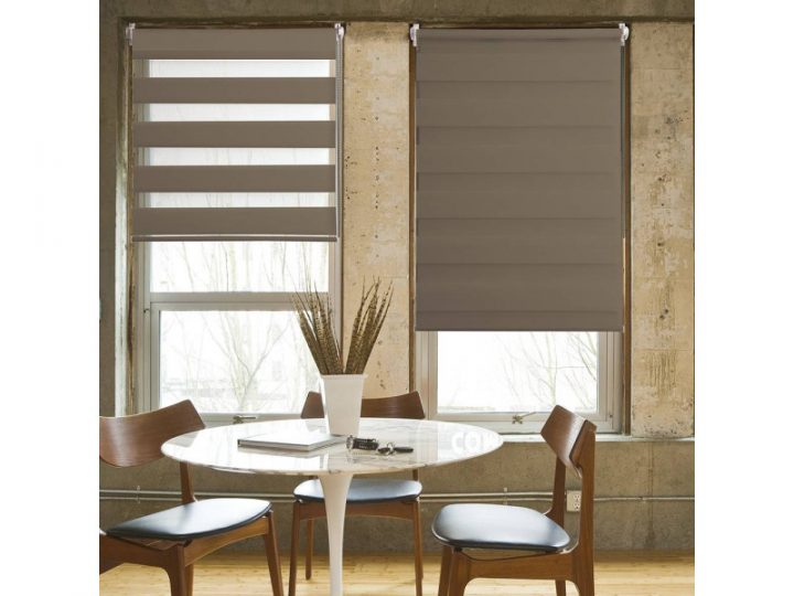 Store Enrouleur Jour/Nuit Chocolat 150 X 220 Cm – Vente De à Rideau Jour Nuit