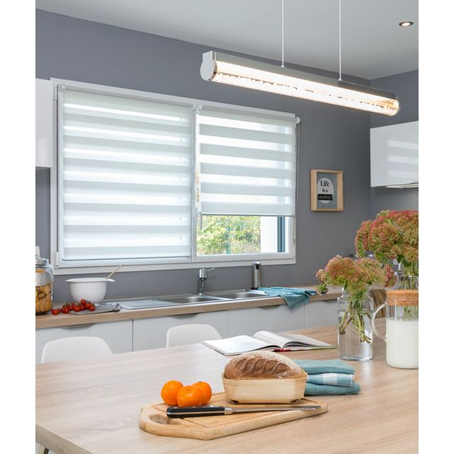 Store Enrouleur Jour Nuit Must – 60 X 220Cm Blanc Madeco destiné Rideau Jour Nuit