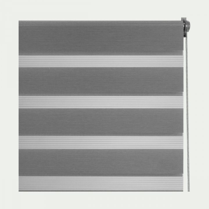 Store Enrouleur Tamisant Gris Anthracite 112X190Cm avec Rideaux Alinea