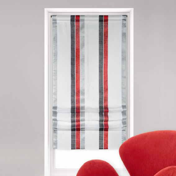 Store Voilage Bateau (60 Cm) Moderny Rouge – Rideau concernant Rideaux Rayures Rouge Et Blanc