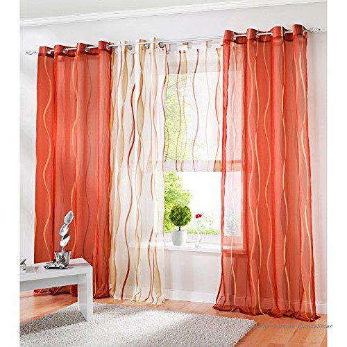 Stores Romains Transparent À Pattes Avec Impression Vague avec Rideaux Voilages Avec Pattes