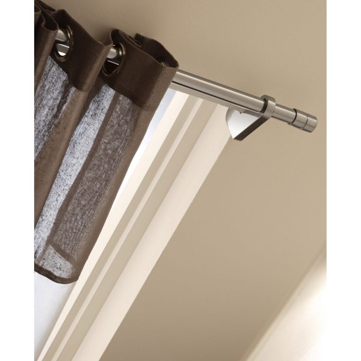 Support Sans Perçage Tringle À Rideau Ib+, 25 Mm Chromé pour Support Tringle A Rideau Sans Percer