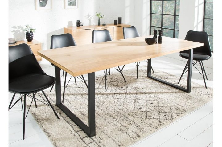 Table À Manger Bois Et Métal Noir / 200 Cm Pour Salle À Manger dedans Table Salle A Manger Bois Metal