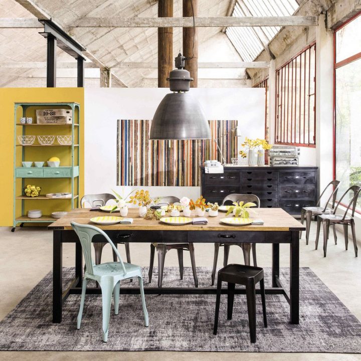 Table À Manger En Manguier Et Métal 8/10 Personnes L200 dedans Grande Table Salle À Manger Table À Manger En Manguier Et Métal 8/10 Personnes L200 dedans Grande Table Salle À Manger