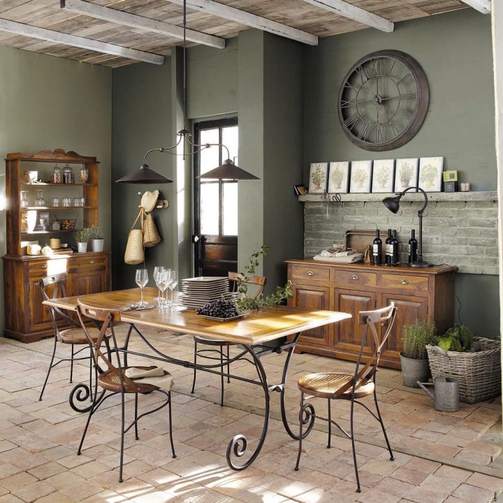 Table À Manger En Sheesham Et Fer Forgé 8 Personnes L180 pour Table De Salle A Manger Maison Du Monde