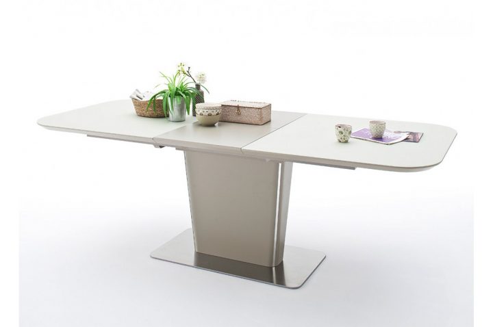 Table À Manger Extensible En Verre – Pied Central dedans Table De Salle À Manger En Verre