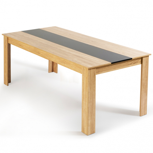 Table À Manger Georgia 8 Personnes Hêtre Et Noire 160 Cm à Table Salle À Manger 12 Personnes