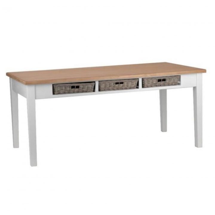 Table Blanche Plateau Bois Massif – Achat/Vente Table intérieur Table Salle À Manger Pas Cher