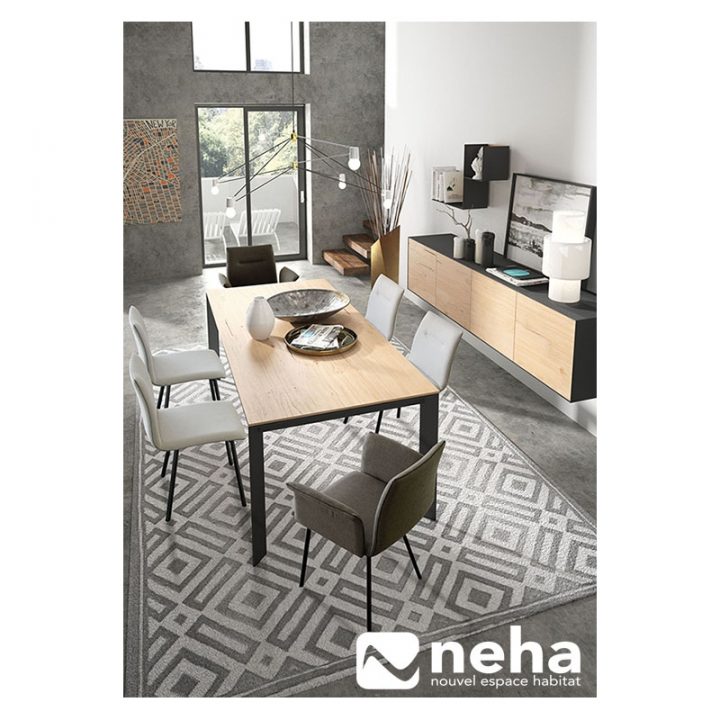 Table De Salle À Manger Avec Plateau Bois Et Pied Métal à Table Salle A Manger Metal Et Bois