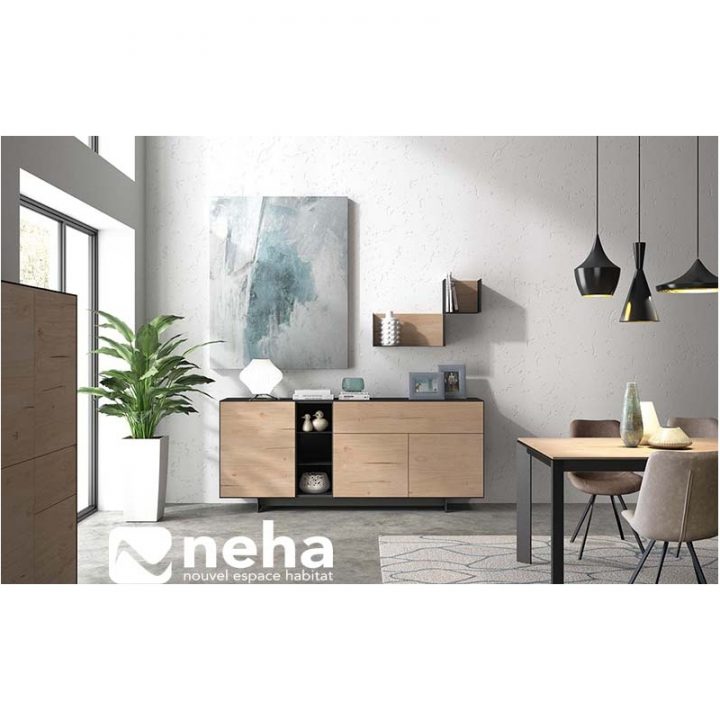 Table De Salle À Manger Avec Plateau Bois Et Pied Métal avec Table Salle A Manger Bois Et Metal