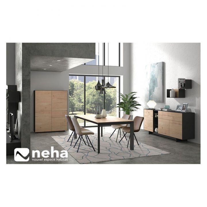 Table De Salle À Manger Avec Plateau Bois Et Pied Métal avec Table Salle A Manger Metal Et Bois