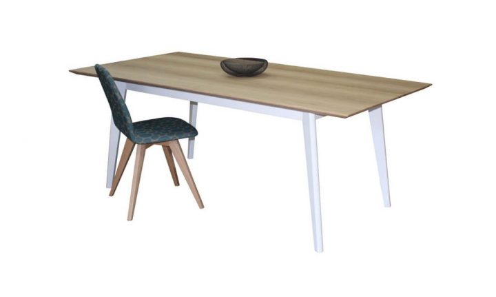 Table De Salle À Manger Bois Massif Chêne Blanchi Style encequiconcerne Table Salle A Manger Vintage