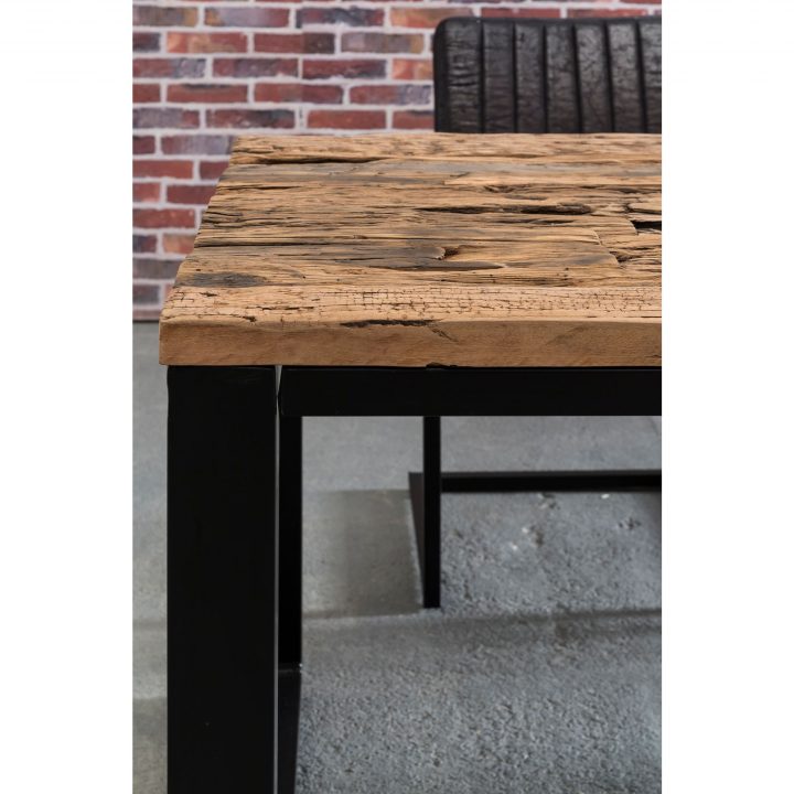 Table De Salle À Manger En Bois Massif Structure En Métal pour Table De Salle A Manger Style Industriel