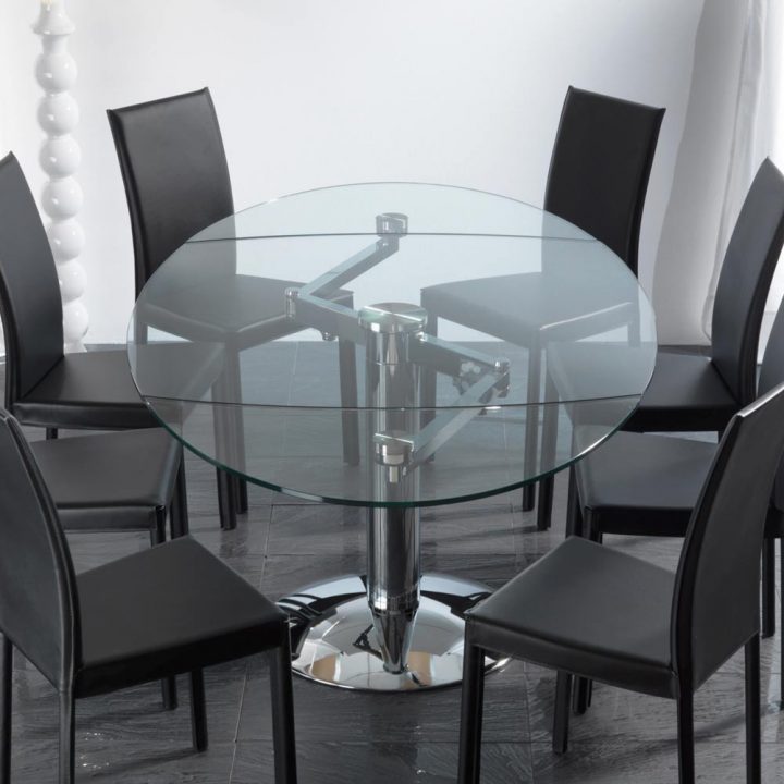 Table De Salle À Manger Extensible En Verre Trempé intérieur Table De Salle À Manger En Verre