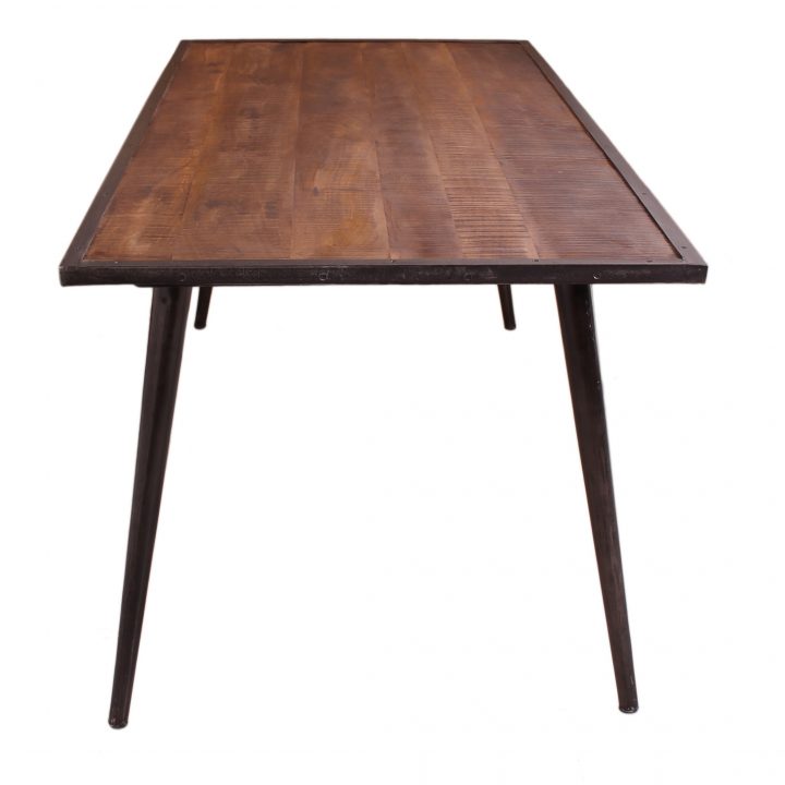 Table De Salle À Manger Industrielle 180X90 Cm En Bois De avec Table Salle A Manger Bois Et Fer