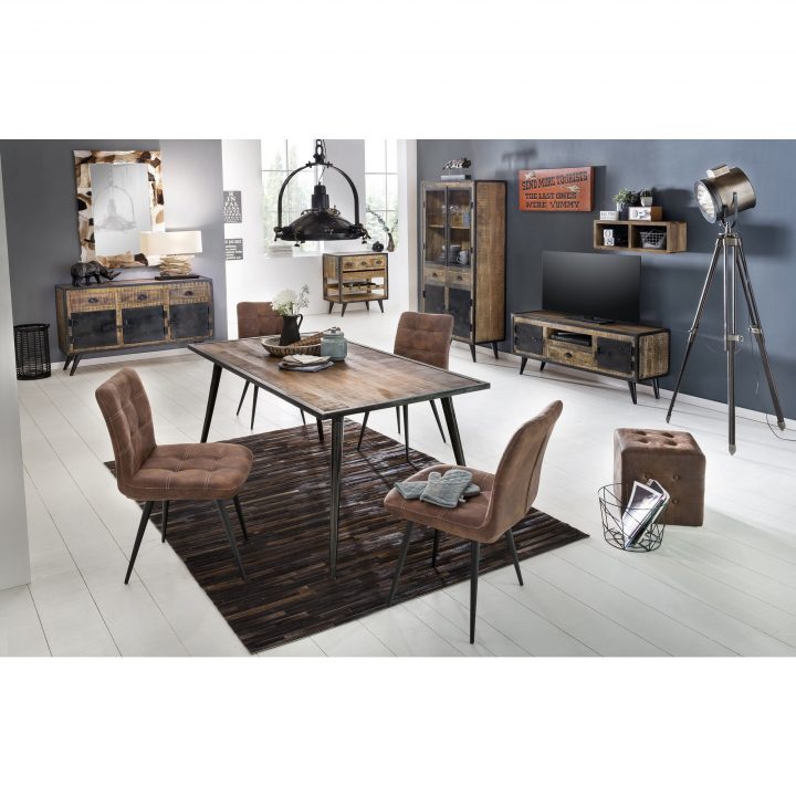 Table De Salle À Manger Industrielle 180X90 Cm En Bois De encequiconcerne Table Salle A Manger Industrielle