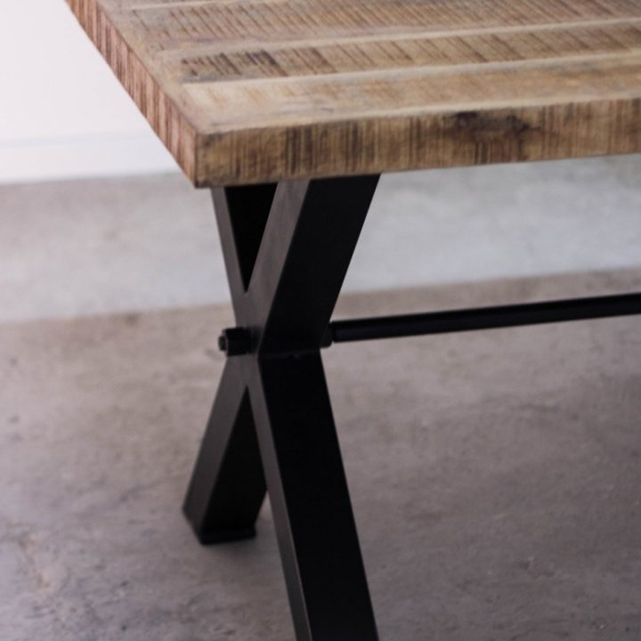 Table De Salle À Manger Industrielle En Bois Et Métal tout Table De Salle À Manger Industrielle