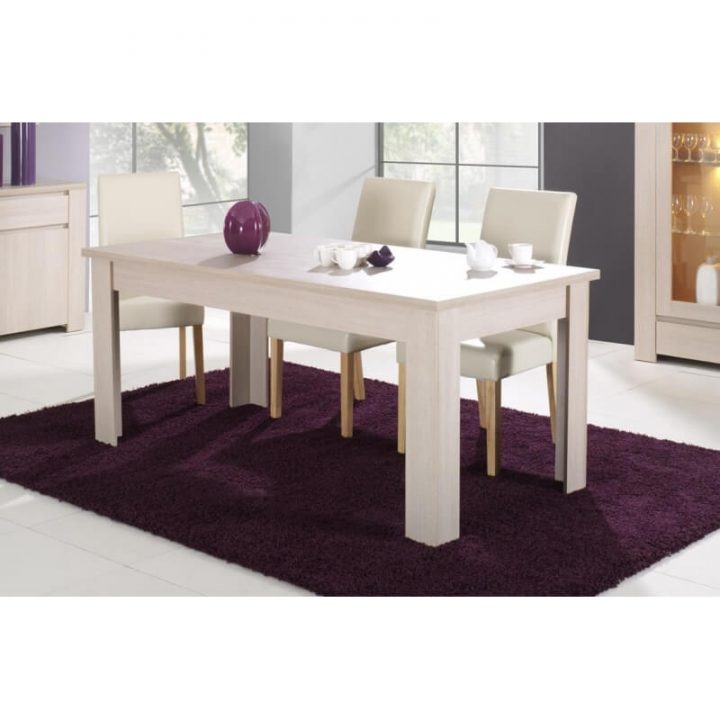 Table De Salle À Manger Rectangulaire Contemporaine Chêne serapportantà Salle A Manger Chene Blanchi