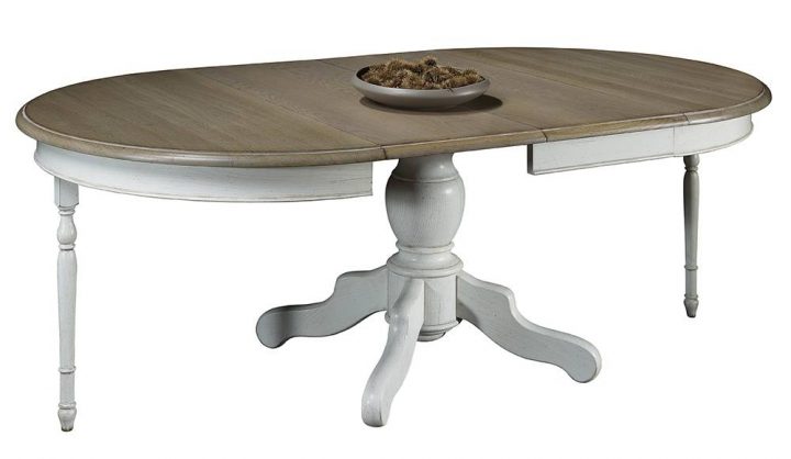 Table De Salle À Manger Ronde Pied Central Plateau Chêne concernant Table De Salle A Manger Ronde Avec Rallonge