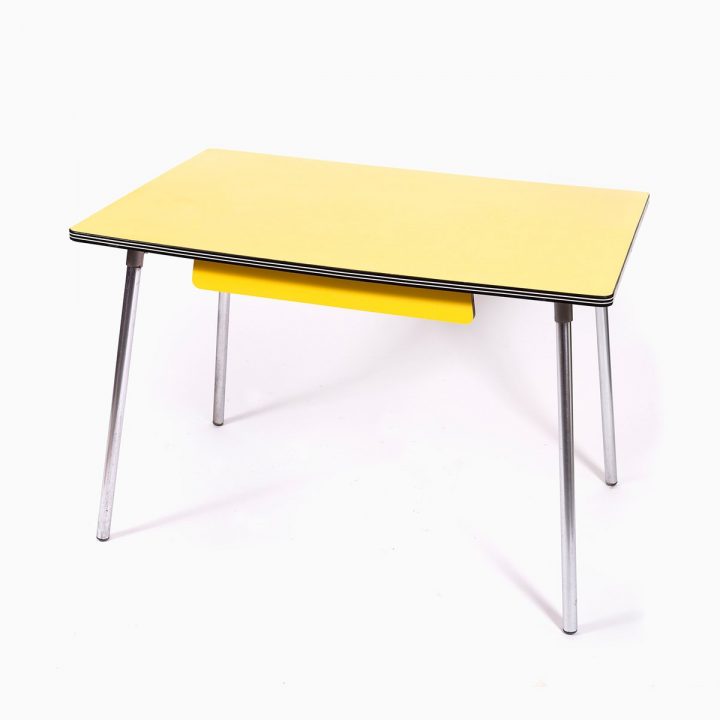 Table De Salle À Manger Vintage En Formica Jaune Avec dedans Table Salle A Manger Vintage