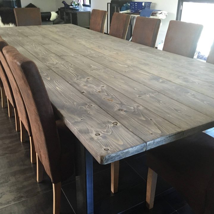 Table De Salle À Manger Xxl Style Industriel Pied En Acier à Table De Salle A Manger Style Industriel