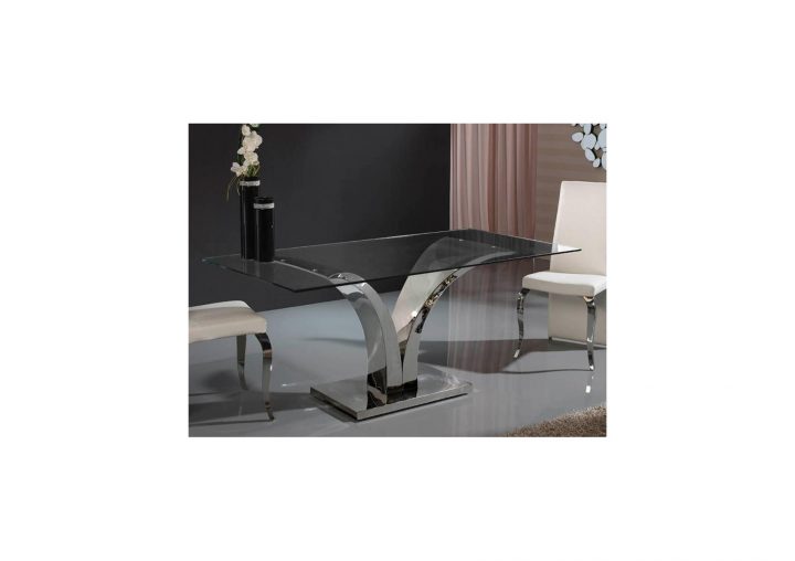 Table Design De Salle A Manger Rectangulaire En Verre Et à Table De Salle À Manger En Verre
