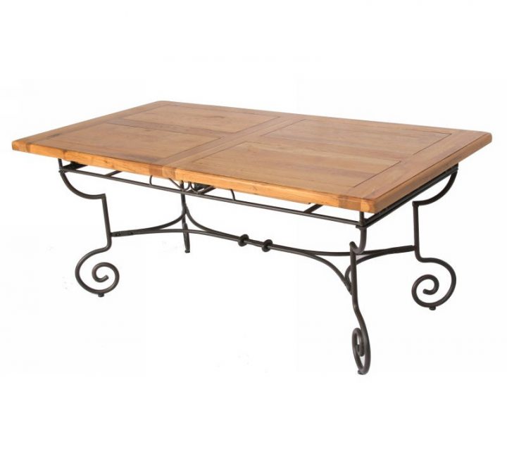 Table Fer Forgé Bois – Table De Lit pour Table Salle A Manger Bois Et Fer