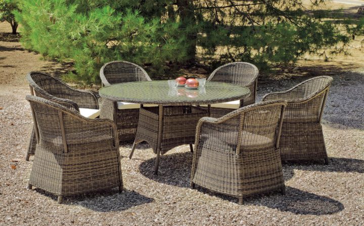 Table Jardin Ronde Paille Tressée Amanada – Salle À Manger intérieur Salle A Manger De Jardin
