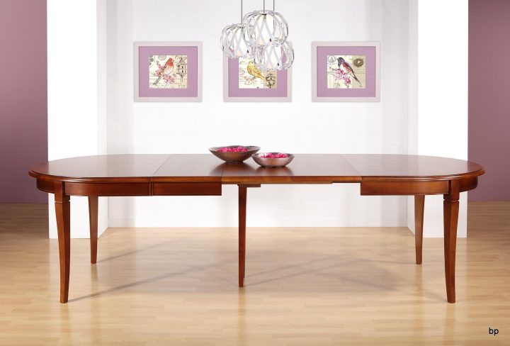 Table Ovale De Salle À Manger En Merisier Massif De Style serapportantà Salle A Manger Merisier