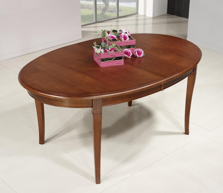 Table Ovale De Salle À Manger Estelle En Merisier Massif avec Salle A Manger Merisier