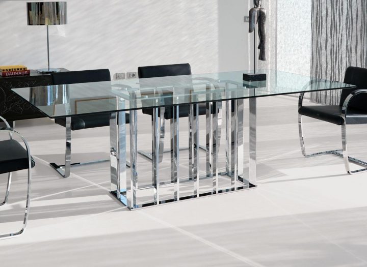 Table Rectangulaire En Verre | Vente En Ligne – Italy serapportantà Table De Salle À Manger En Verre