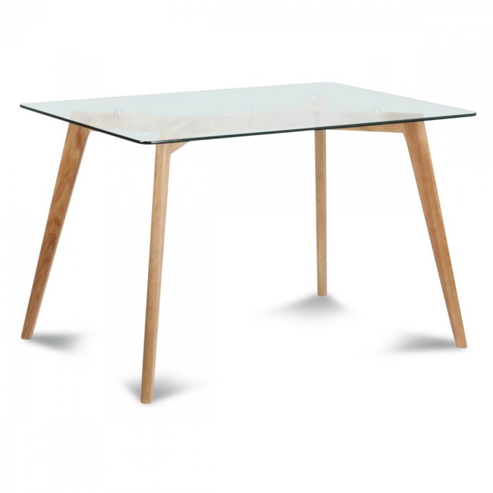Table Rectangulaire Plateau De Verre Style Scandinave dedans Table Salle A Manger Scandinave