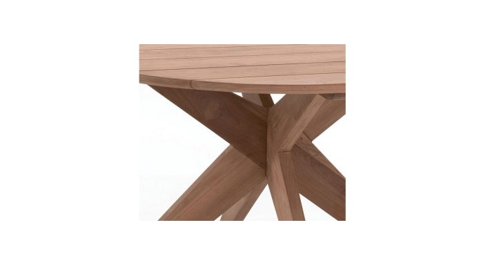 Table Ronde 8 Personnes En Bois De Teck Massif Bandung tout Chemin De Table Ronde 8 Personnes