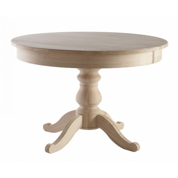 Table Ronde À Rallonges En Chêne Pied Central | Table dedans Table De Salle A Manger Ronde Avec Rallonge