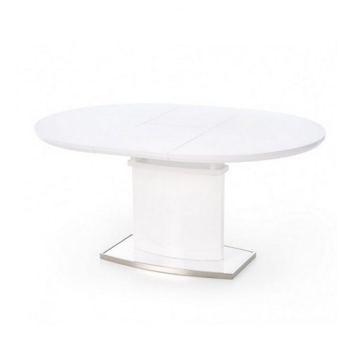 Table Ronde Avec Rallonge Pour Salle À Manger Blanche destiné Table De Salle A Manger Ronde Avec Rallonge