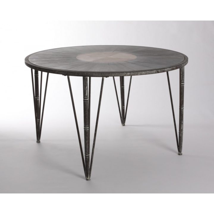 Table Ronde De 125 Cm De Diamètre En Bois Et Fer serapportantà Table Salle A Manger Bois Et Fer