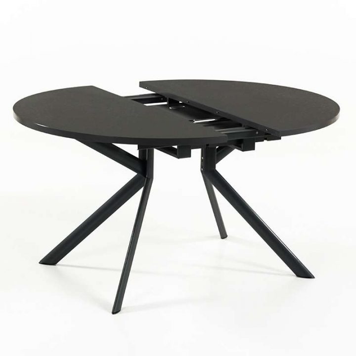 Table Ronde Extensible En Céramique – Giove – 4 Pieds pour Chemin De Table Ronde 8 Personnes