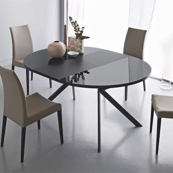 Table Ronde Extensible En Verre – Giove | 4-Pieds intérieur Ikea Table Salle À Manger