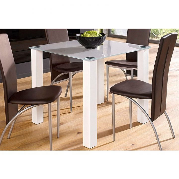 Table Salle À Manger Design Carrée Plateau En Verre 4 dedans Table Salle À Manger 12 Personnes