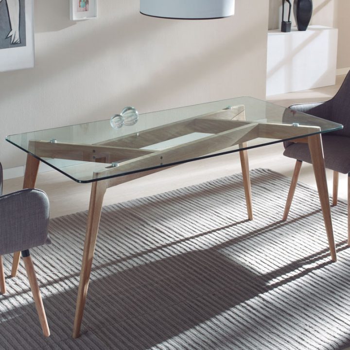 Table Salle A Manger Verre Et Bois, Table À Manger Scandinave tout Table De Salle À Manger En Verre